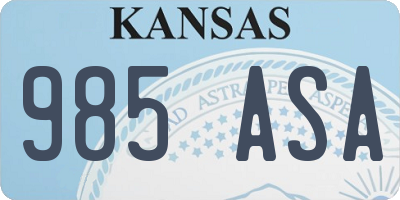 KS license plate 985ASA