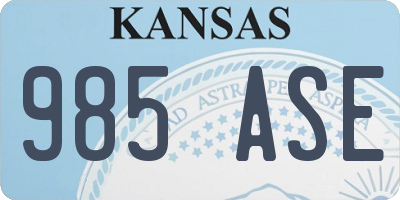 KS license plate 985ASE