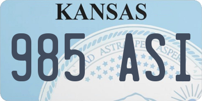 KS license plate 985ASI