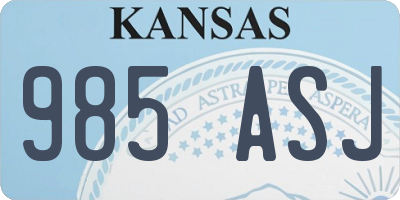 KS license plate 985ASJ