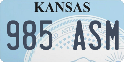 KS license plate 985ASM