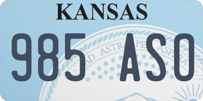 KS license plate 985ASO