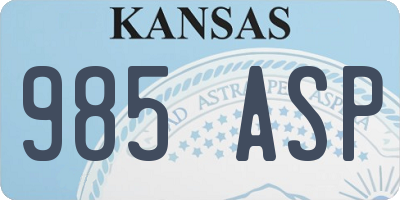 KS license plate 985ASP