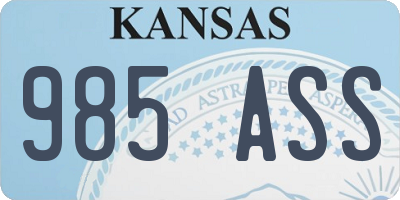 KS license plate 985ASS