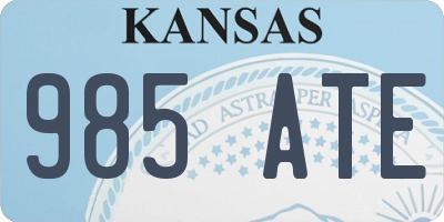 KS license plate 985ATE