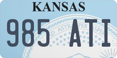 KS license plate 985ATI