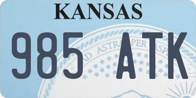 KS license plate 985ATK