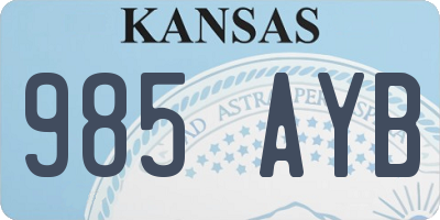 KS license plate 985AYB