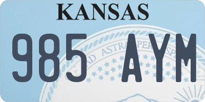 KS license plate 985AYM