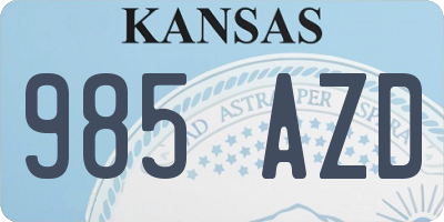 KS license plate 985AZD