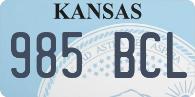 KS license plate 985BCL