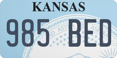 KS license plate 985BED