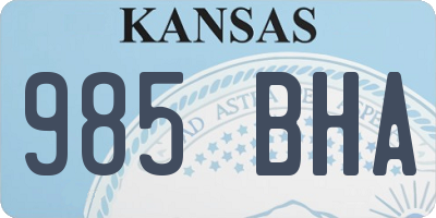 KS license plate 985BHA