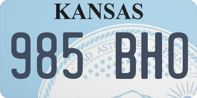 KS license plate 985BHO