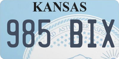 KS license plate 985BIX