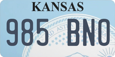 KS license plate 985BNO