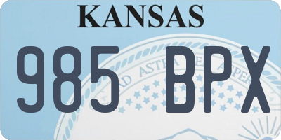 KS license plate 985BPX