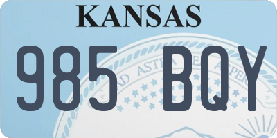 KS license plate 985BQY