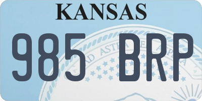 KS license plate 985BRP
