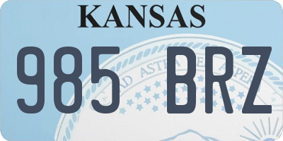 KS license plate 985BRZ