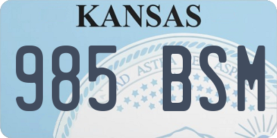 KS license plate 985BSM