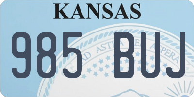 KS license plate 985BUJ