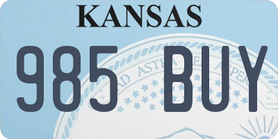 KS license plate 985BUY