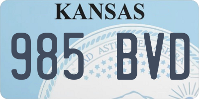 KS license plate 985BVD