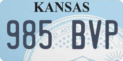 KS license plate 985BVP