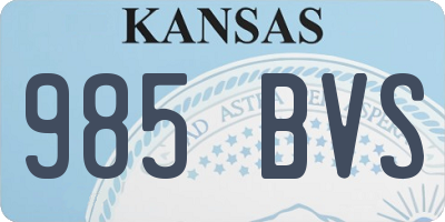 KS license plate 985BVS