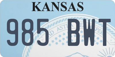 KS license plate 985BWT