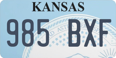 KS license plate 985BXF