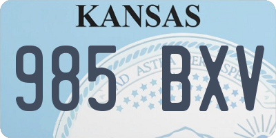 KS license plate 985BXV
