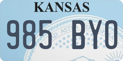 KS license plate 985BYO