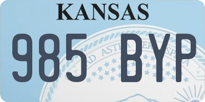 KS license plate 985BYP
