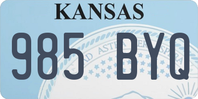 KS license plate 985BYQ