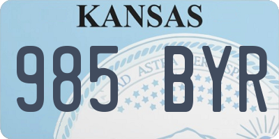 KS license plate 985BYR