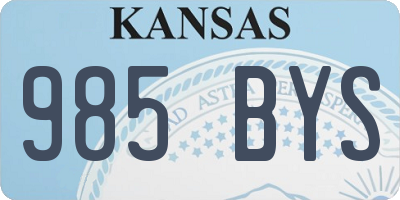 KS license plate 985BYS