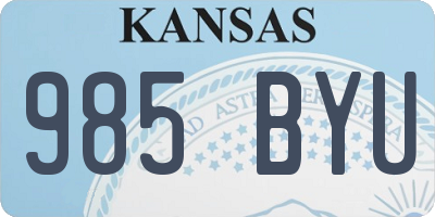 KS license plate 985BYU