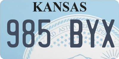 KS license plate 985BYX