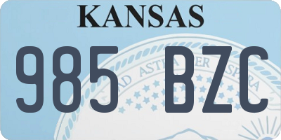 KS license plate 985BZC