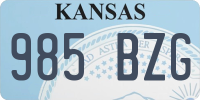 KS license plate 985BZG