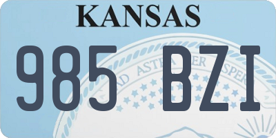 KS license plate 985BZI
