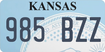 KS license plate 985BZZ