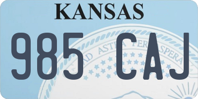 KS license plate 985CAJ