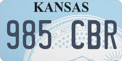 KS license plate 985CBR
