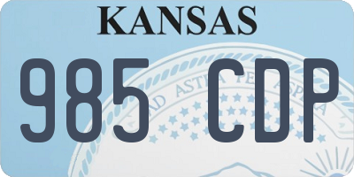 KS license plate 985CDP
