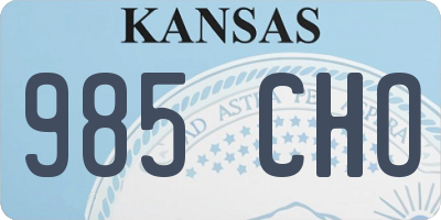 KS license plate 985CHO