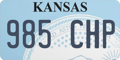 KS license plate 985CHP