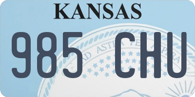 KS license plate 985CHU
